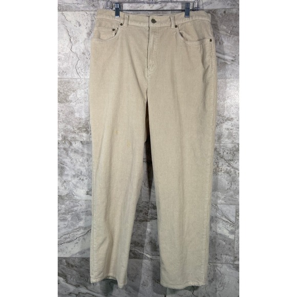 Lauren Ralph Lauren Pants - Lauren Ralph Lauren Beige Corduroy Pants Women's Size 16 Wide Leg Casual *FLAW